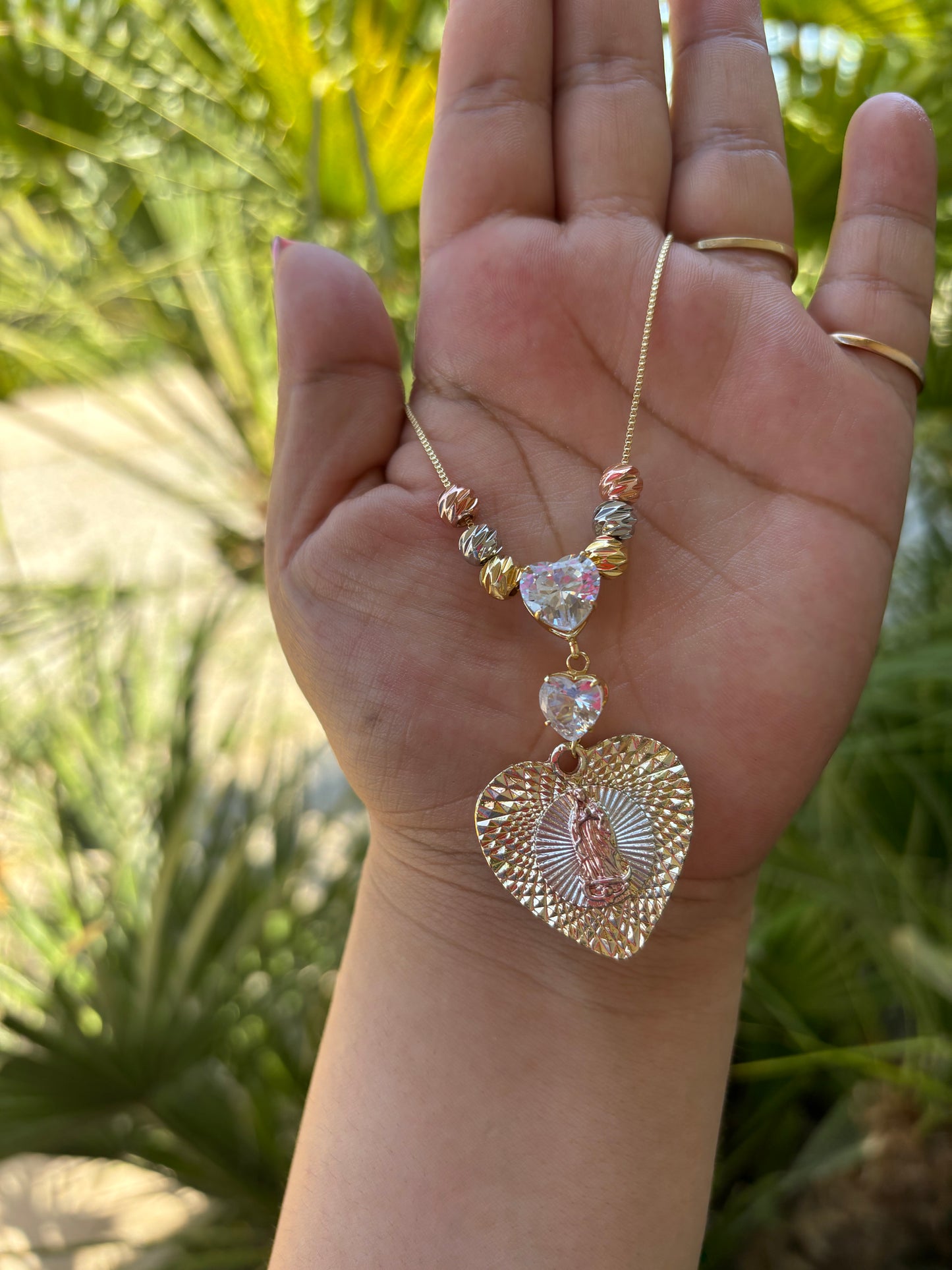 Virgencita Heart Chain Pendant