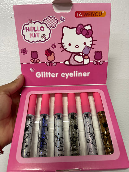 Glitter eyeliner pink