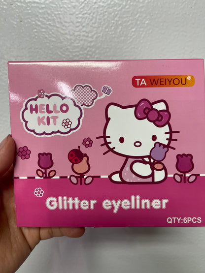 Glitter eyeliner pink