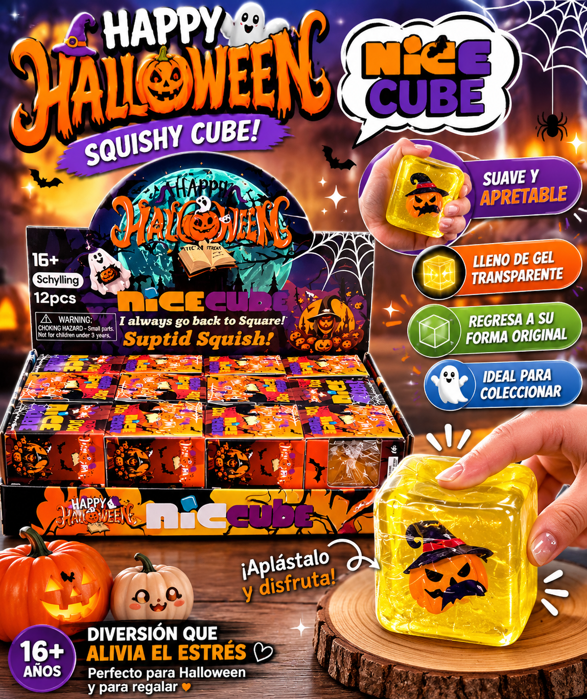 Halloween squishy cube 12pcs