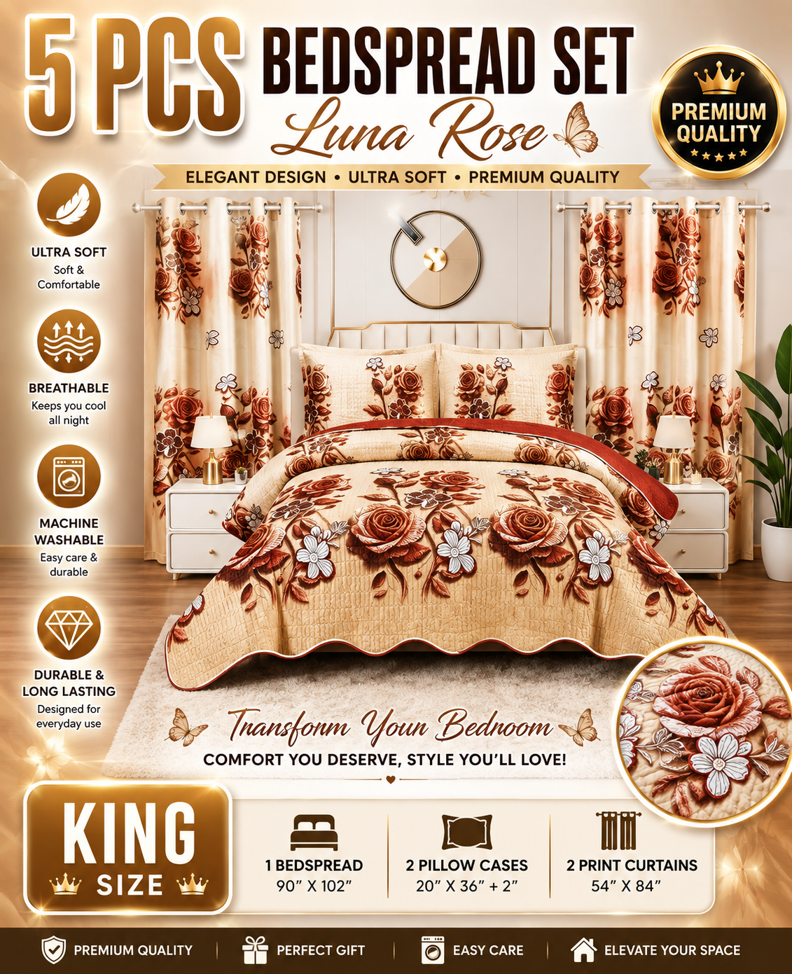 King Luna Rose 5pc set